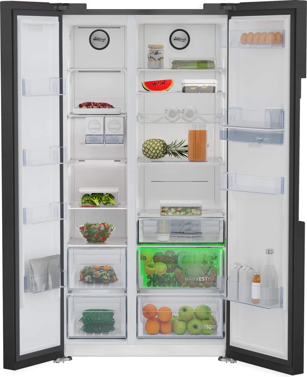 Beko GN163241DXBRN Amerikaanse Koelkast 576L - NoFrost - Zwart