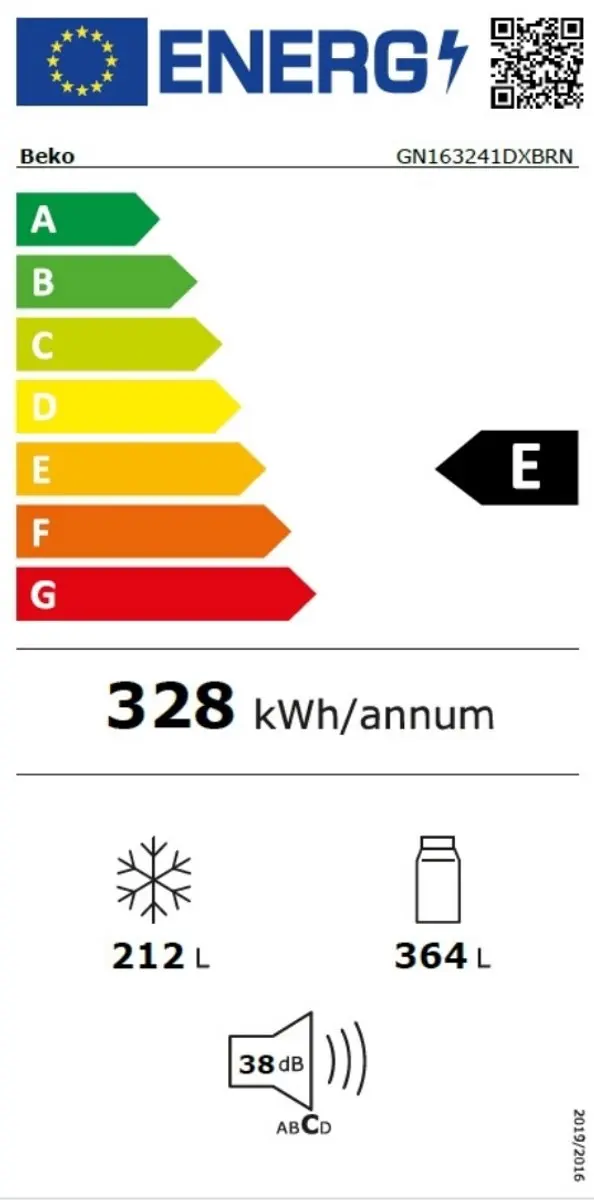 Beko GN163241DXBRN Amerikaanse Koelkast 576L - NoFrost - Zwart