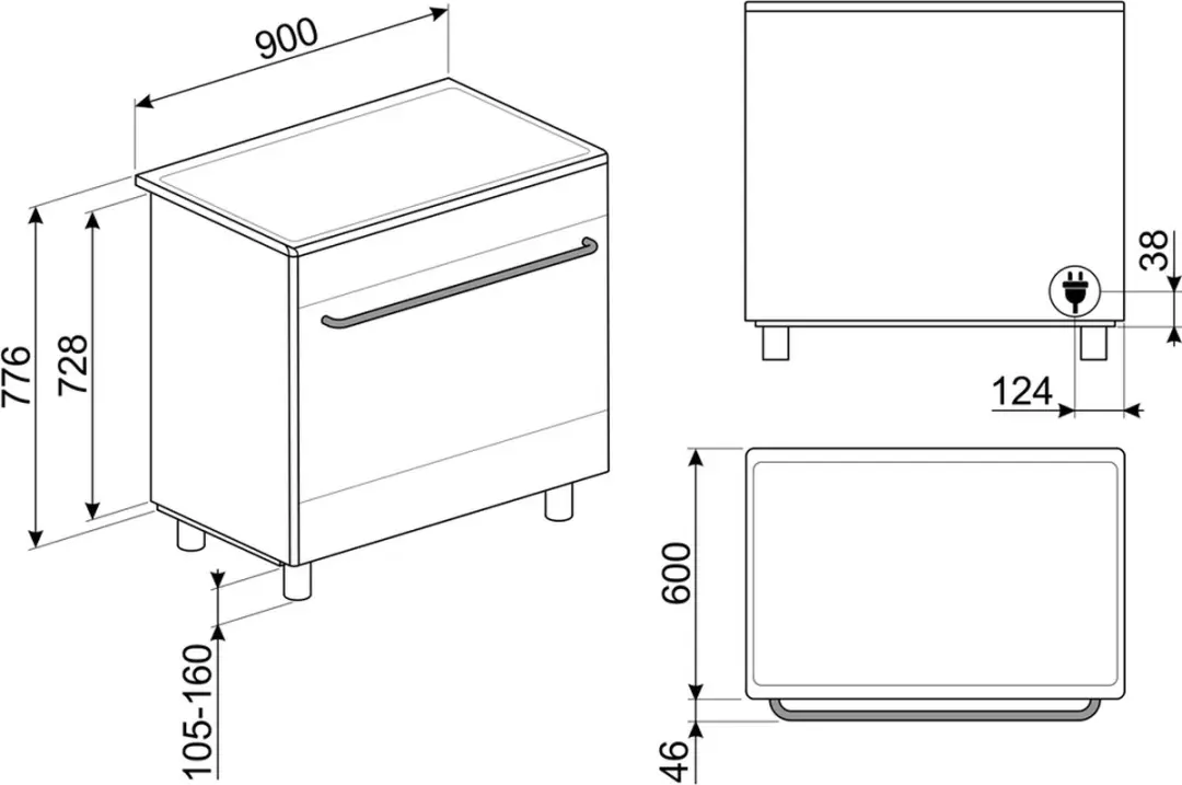 Smeg CX91IMBL Inductiefornuis 90cm - Zwart
