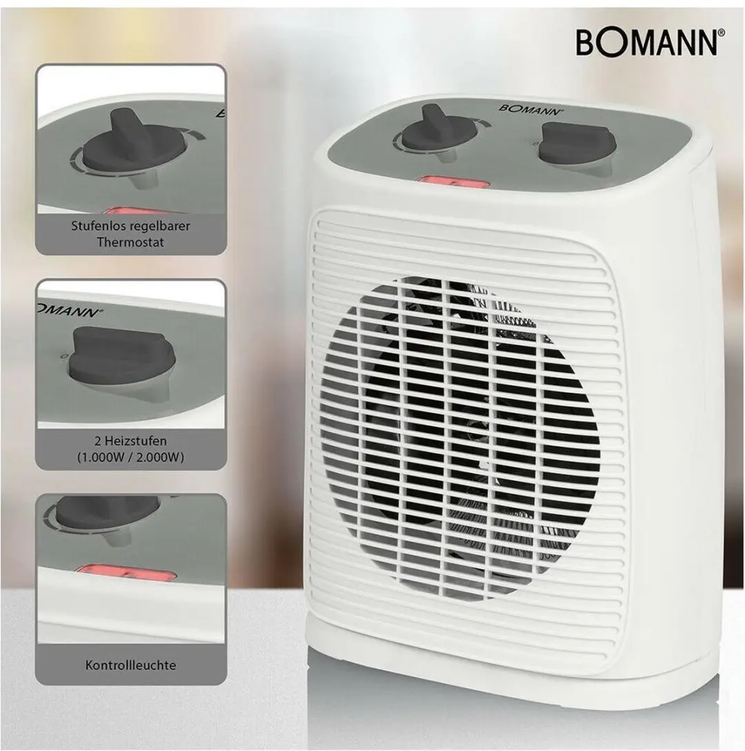Bomann HL 6041 CB Ventilatorkachel 2000W - Wit/Grijs