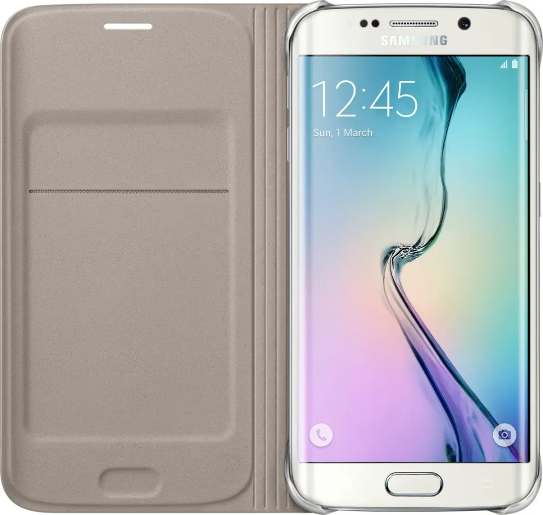 Samsung Galaxy S6 Edge Flip Wallet Hoes - Goud EF-WG925BFEGWW