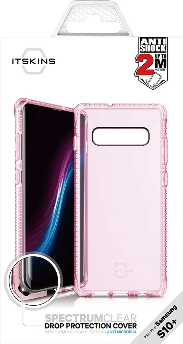 Itskins Light Spectrum Clear Series Hoesje Samsung Galaxy S10+ - Roze