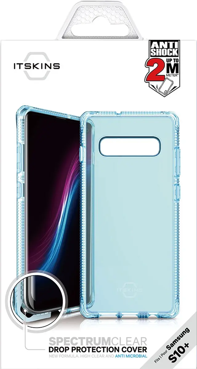 Itskins Light Spectrum Clear Series Hoesje - Samsung Galaxy S10+ - Blauw
