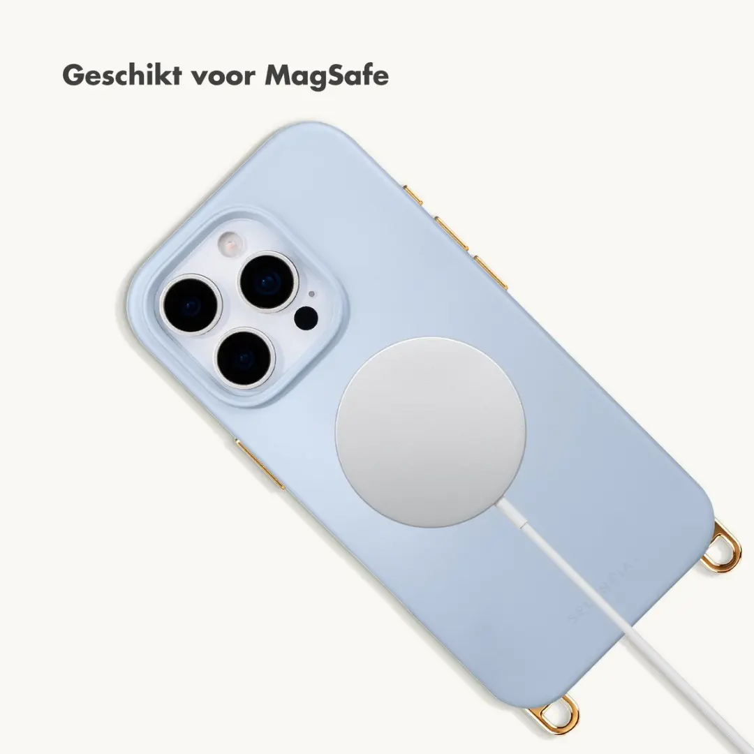 Selencia Hoesje iPhone 15 Pro Rivièra - MagSafe - Powder Blue - afbeelding 6 van 6