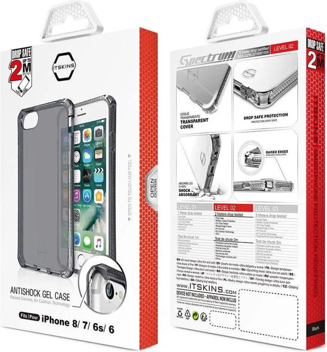 ITSKINS Spectrum Clear iPhone SE (2020/7/8) Hoesje - Zwart - afbeelding 6 van 6