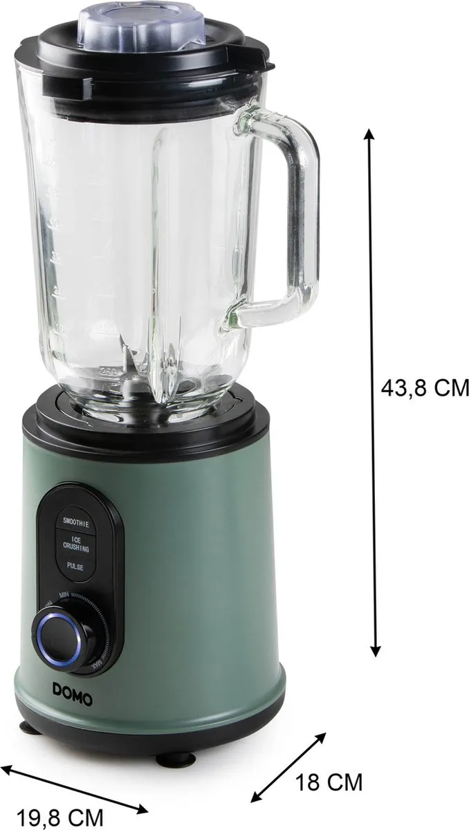 Domo DO734BL Blender 800W - Groen - 1,5L
