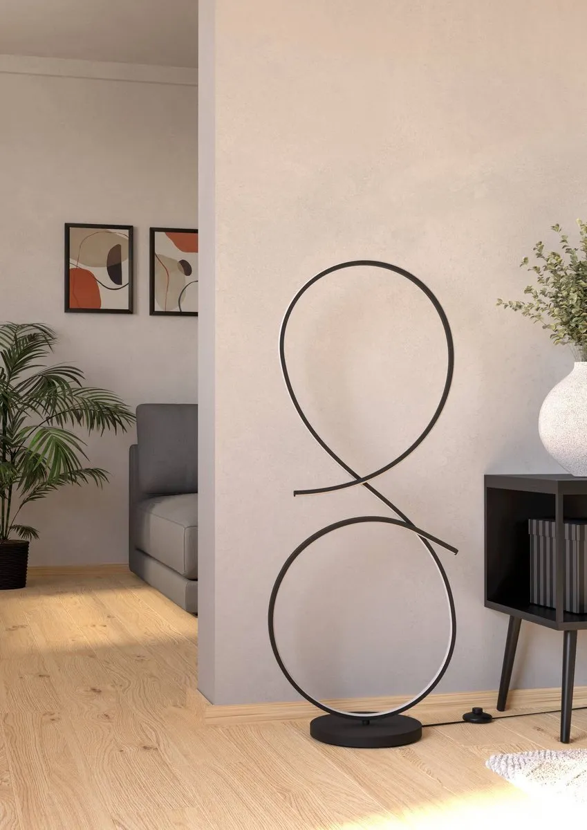 Eglo Serpins Vloerlamp LED 107cm - Zwart/Wit