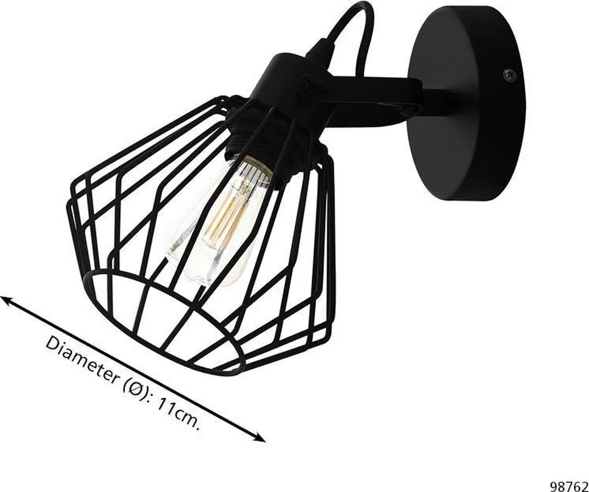 Eglo Tabillano Spot E27 - Ø11cm - Zwart - afbeelding 6 van 6