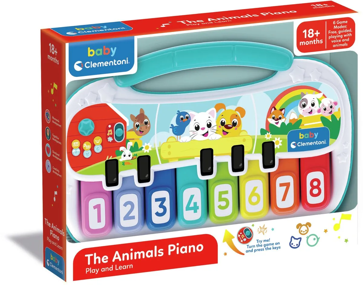 Clementoni Dierenkeyboard Piano - Multicolor - afbeelding 6 van 6
