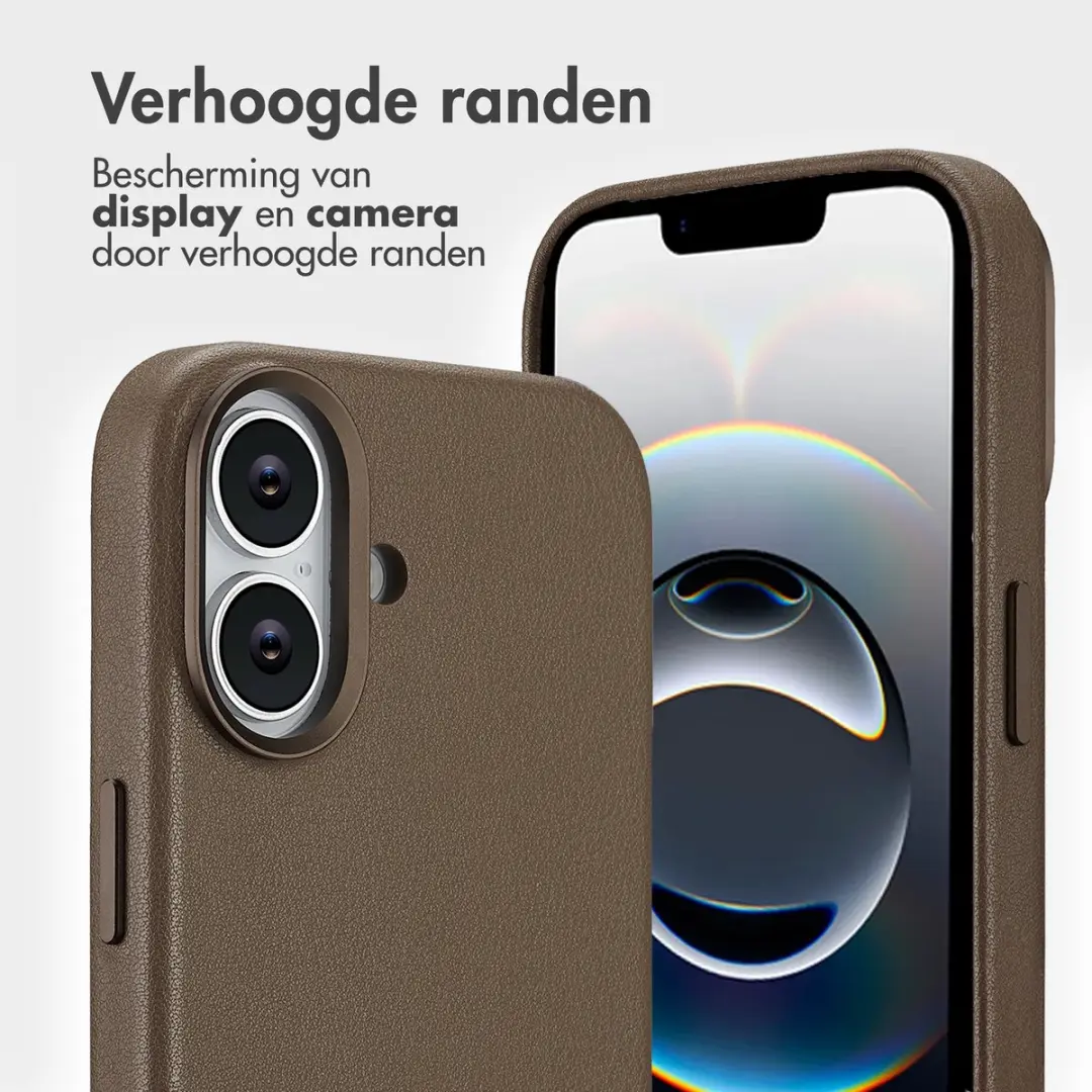 Accezz Hoesje iPhone 16/17 Leather Bookcase 2-in-1 - 3 Pasjes - Coffee Brown