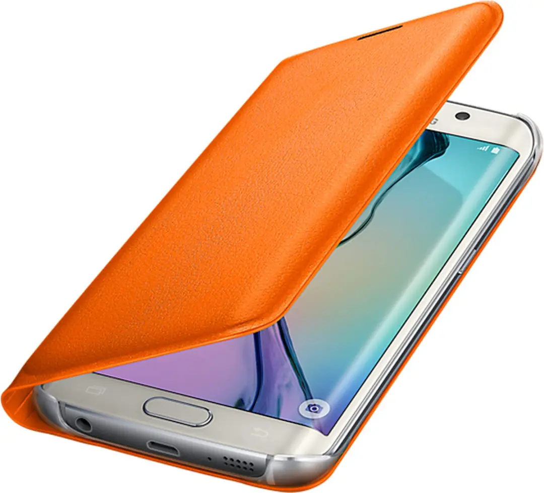 Samsung Galaxy S6 Edge Flip Wallet Hoes - Oranje