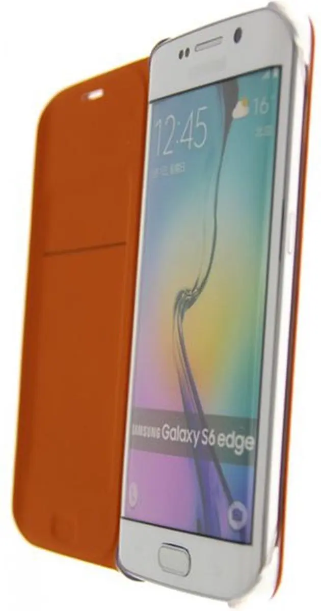 Samsung Galaxy S6 Edge Flip Wallet Hoes - Oranje - afbeelding 6 van 6