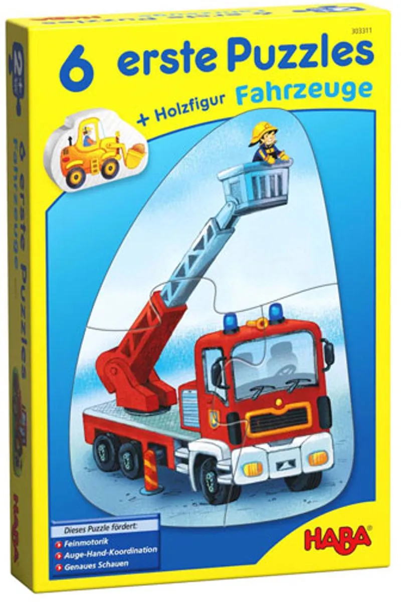 Haba Eerste Puzzels Voertuigen 6 Stuks