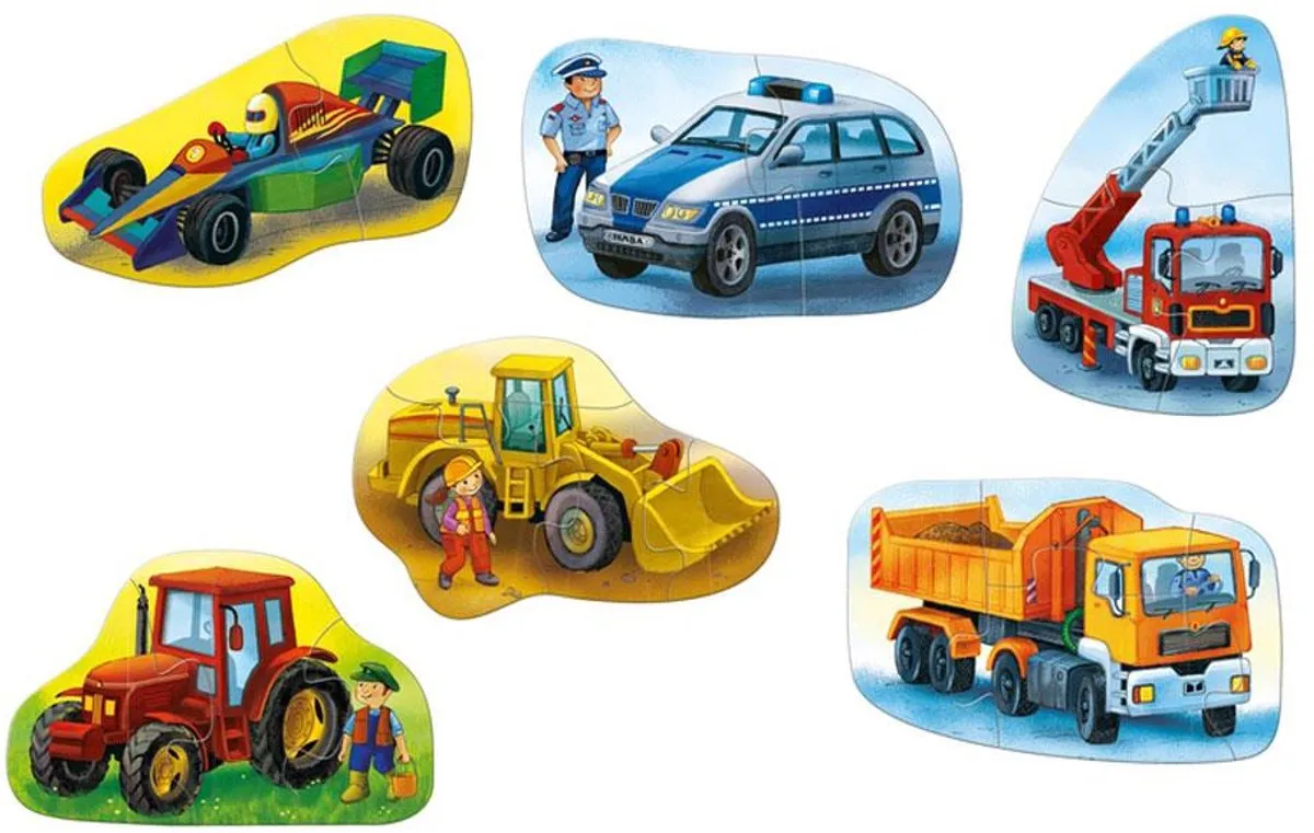Haba Eerste Puzzels Voertuigen 6 Stuks - Meerkleurig