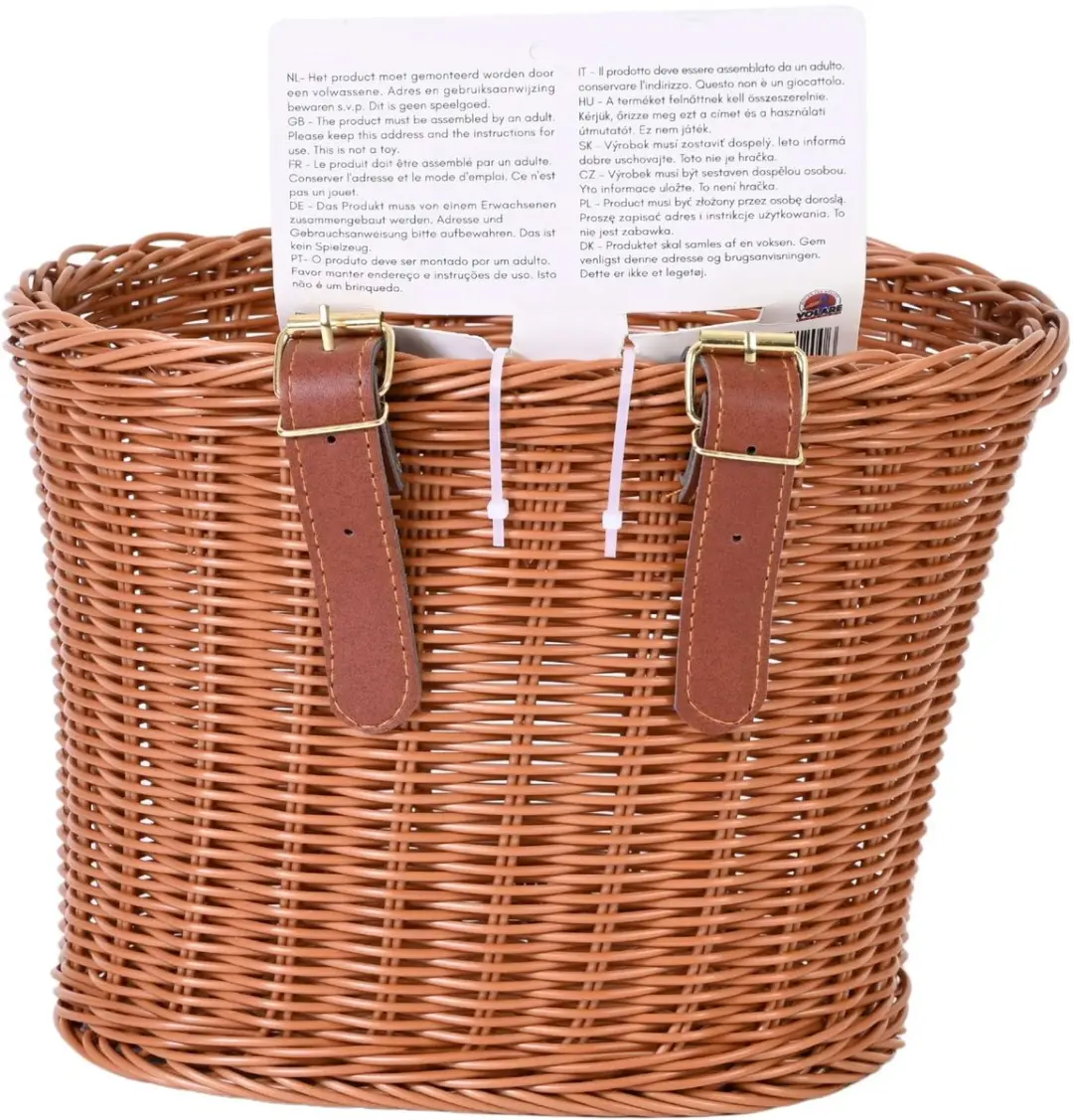 Volare Rieten Mandje - Fietsmand 20L - Bruin
