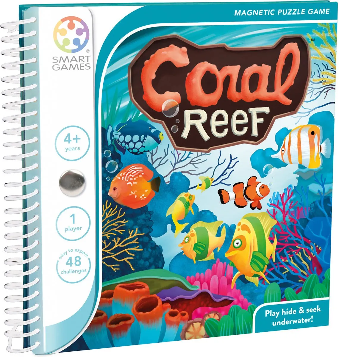 SmartGames Coral Reef SGT 221 Magnetisch Puzzelboek - 48 Opdrachten - Multicolor