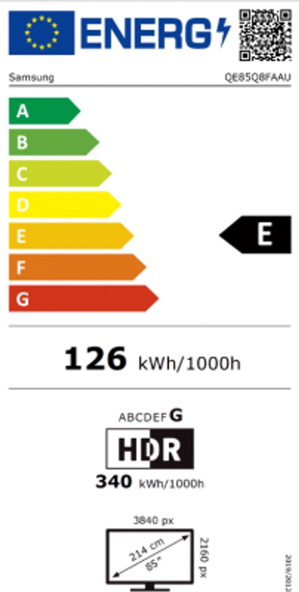 Samsung QE85Q8F - Televisie - 85 inch - 4K Ultra HD - Smart TV - HDR ondersteuning - QLED - Tizen - 2025 - Buitenlands model