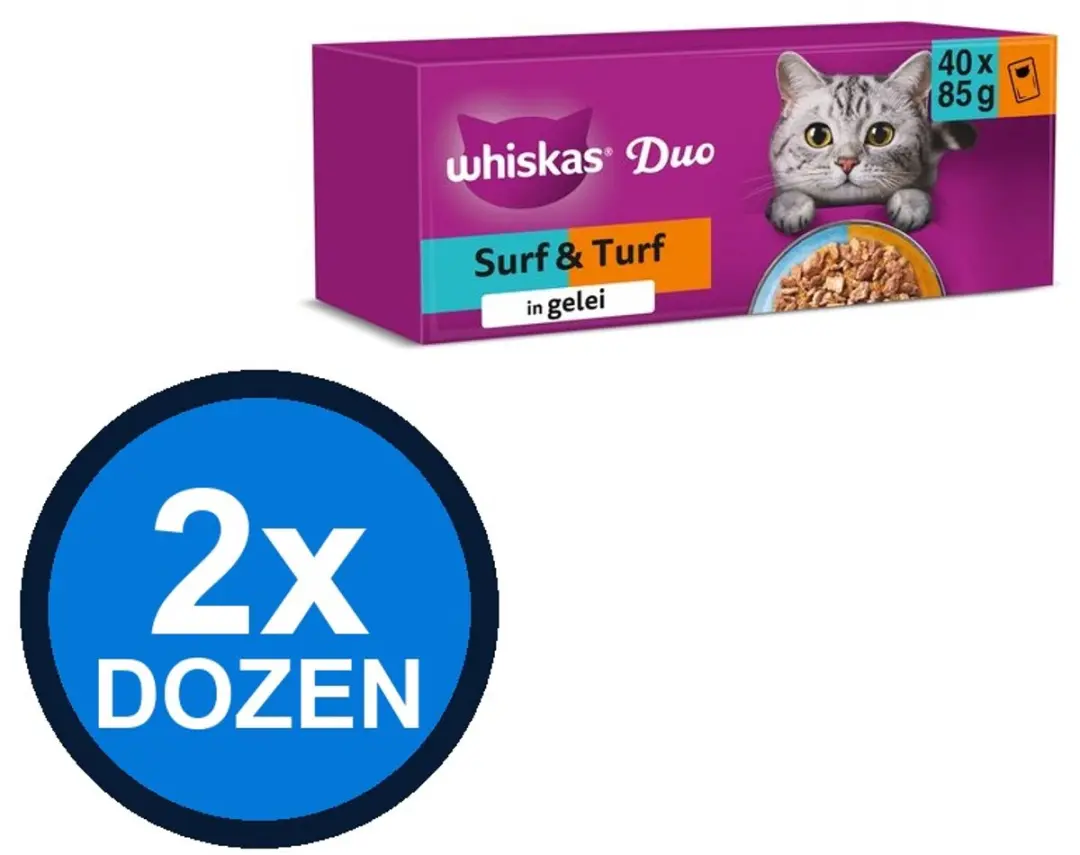 Whiskas Pouch Adult Gelei Duo Surf & Turf