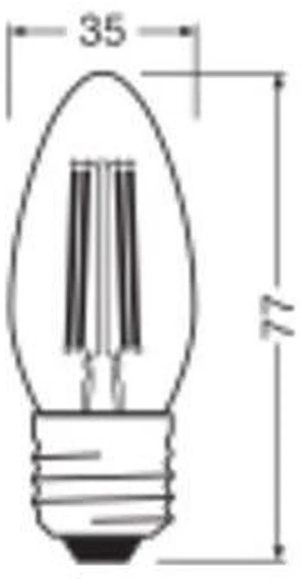 LEDVANCE LED Classic B35 E27 470lm 2700K - Warm wit - afbeelding 6 van 6