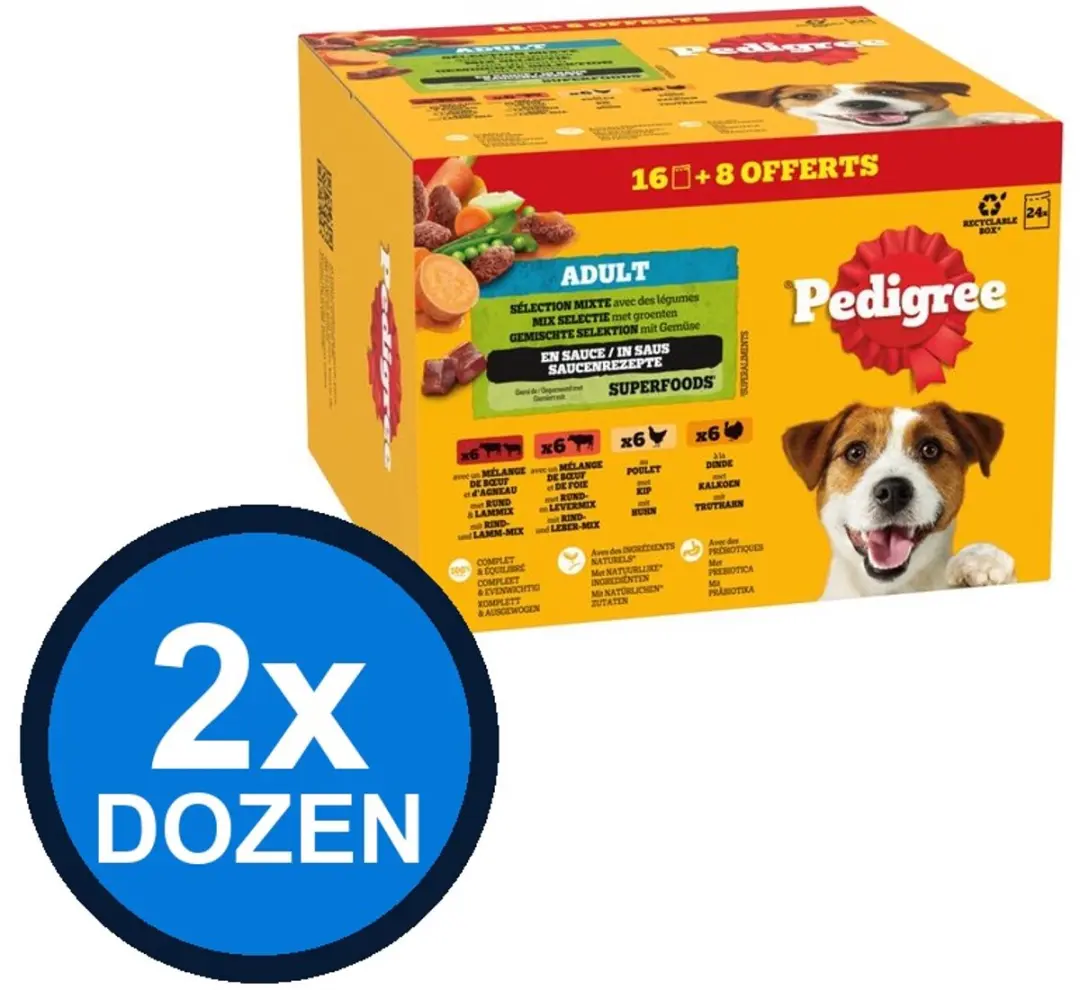 Pedigree Pouch Adult Saus Mix Sel Multipack