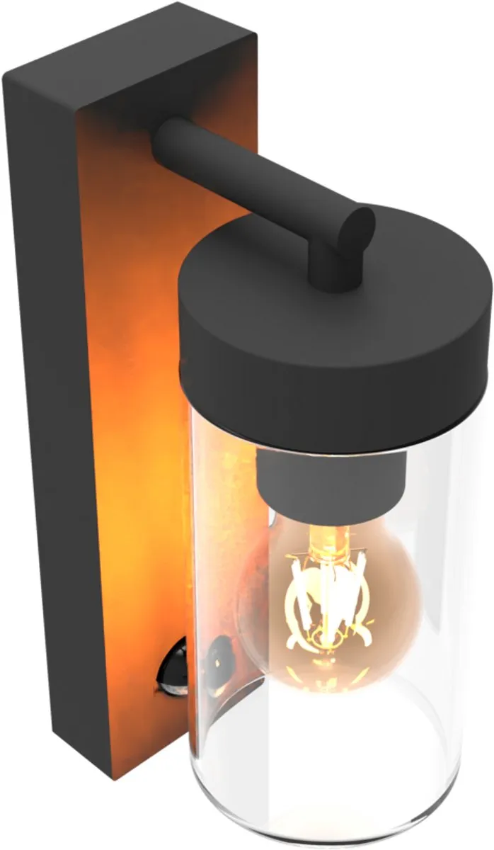Calex LED Wandlamp Perugia E27 - 3.8W - Zwart - IP44