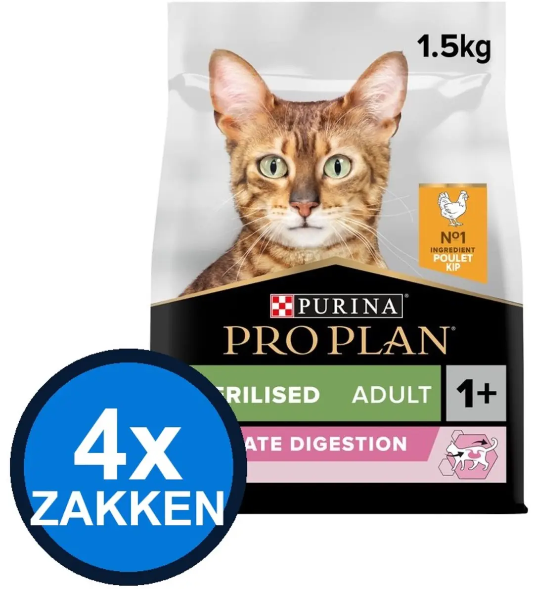 Pro Plan Adult Sterilised Delicate Digestion Kip Kattenvoer Droogvoer 1.5kg