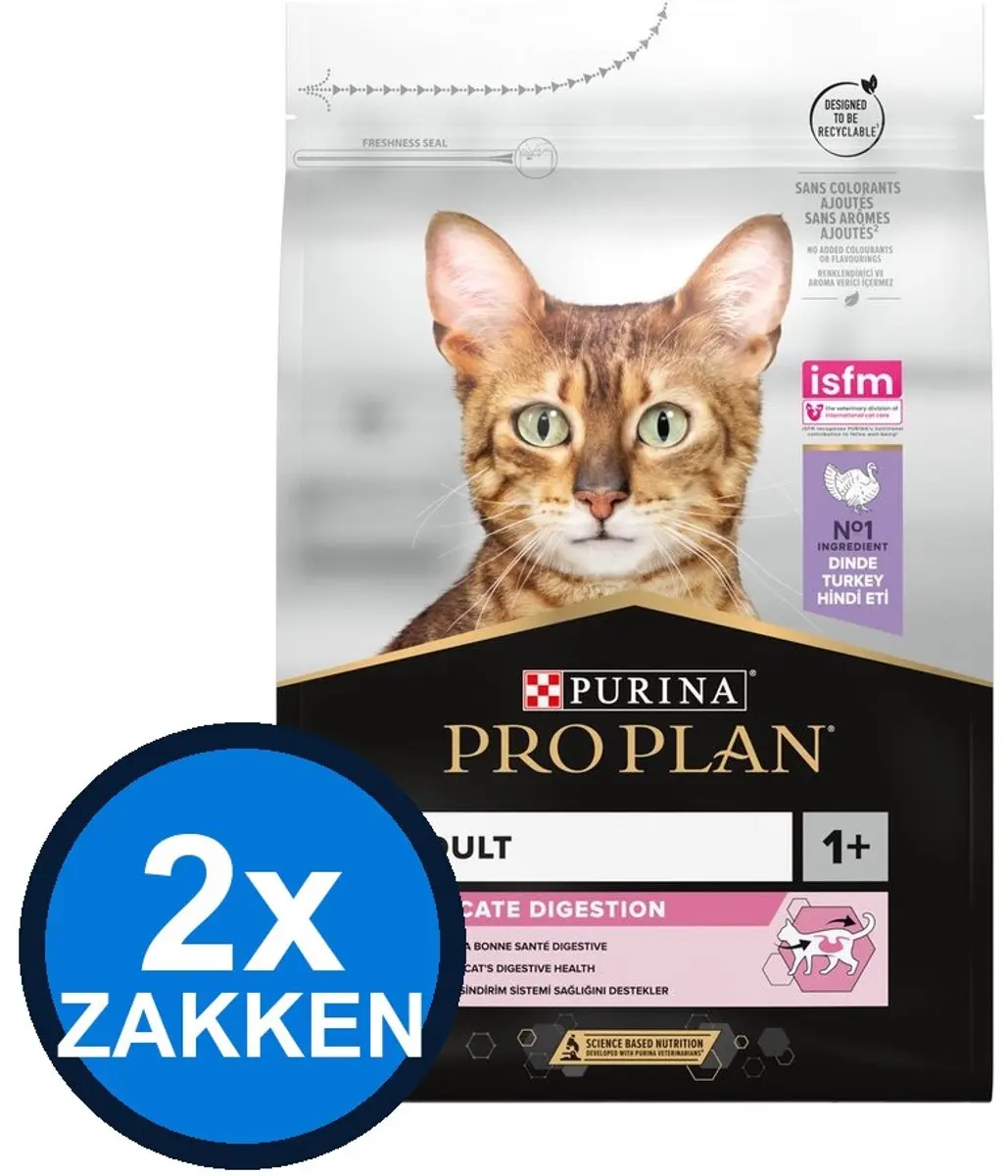 Pro Plan Adult Delicate Digestion Kalkoen Kattenvoer Droogvoer 3kg