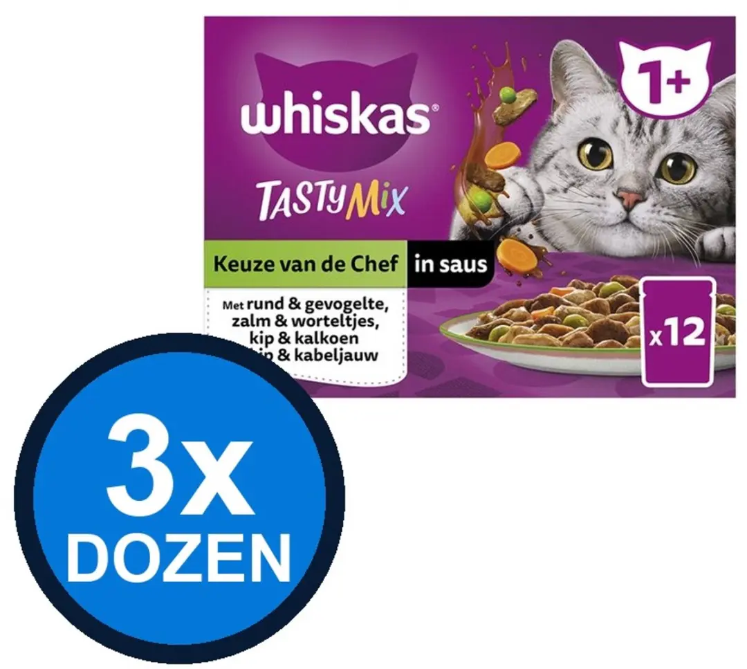 Whiskas 1+ Pouch Adult Saus Selectie Van De Chef