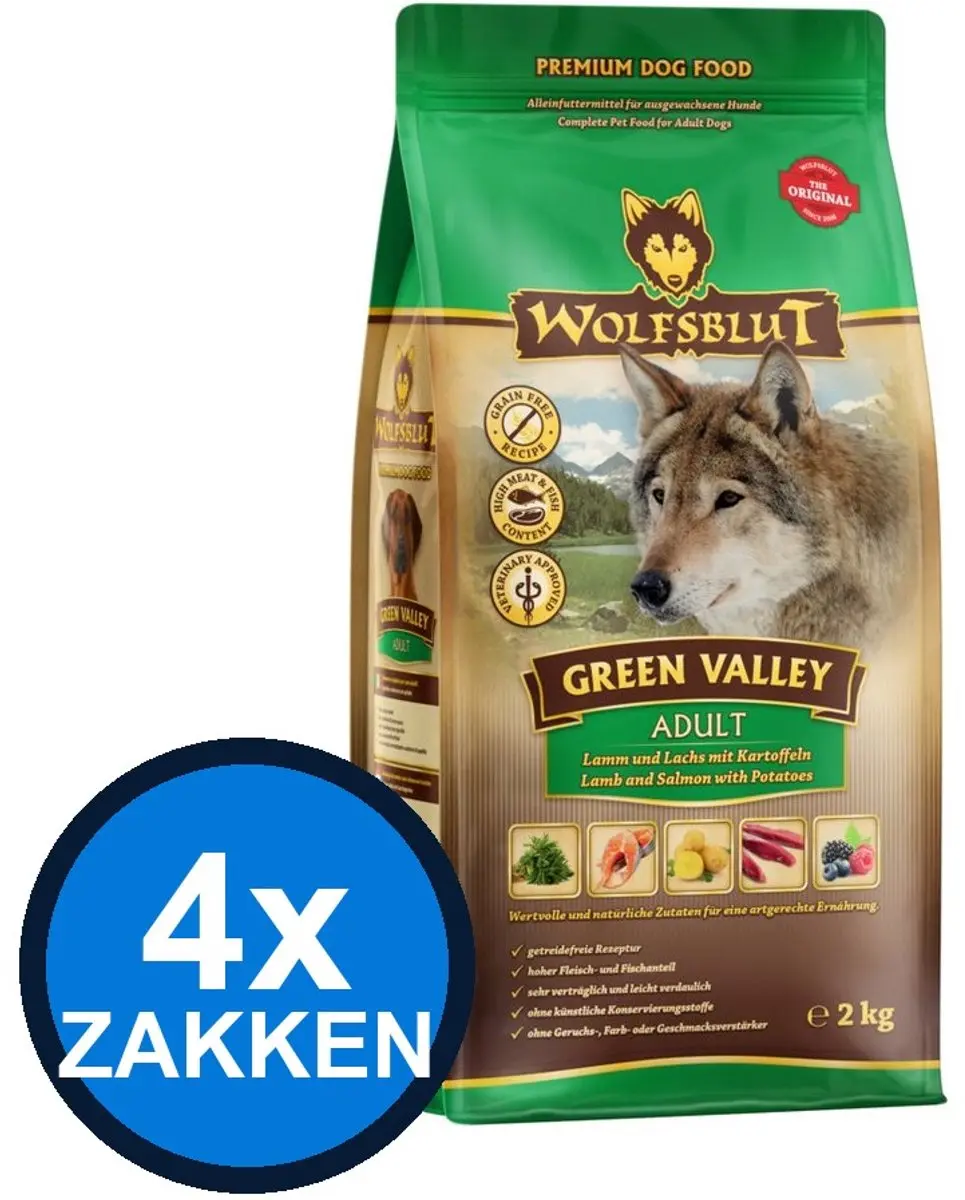 Wolfsblut Adult Green Valley Hondenvoer Droogvoer 2kg
