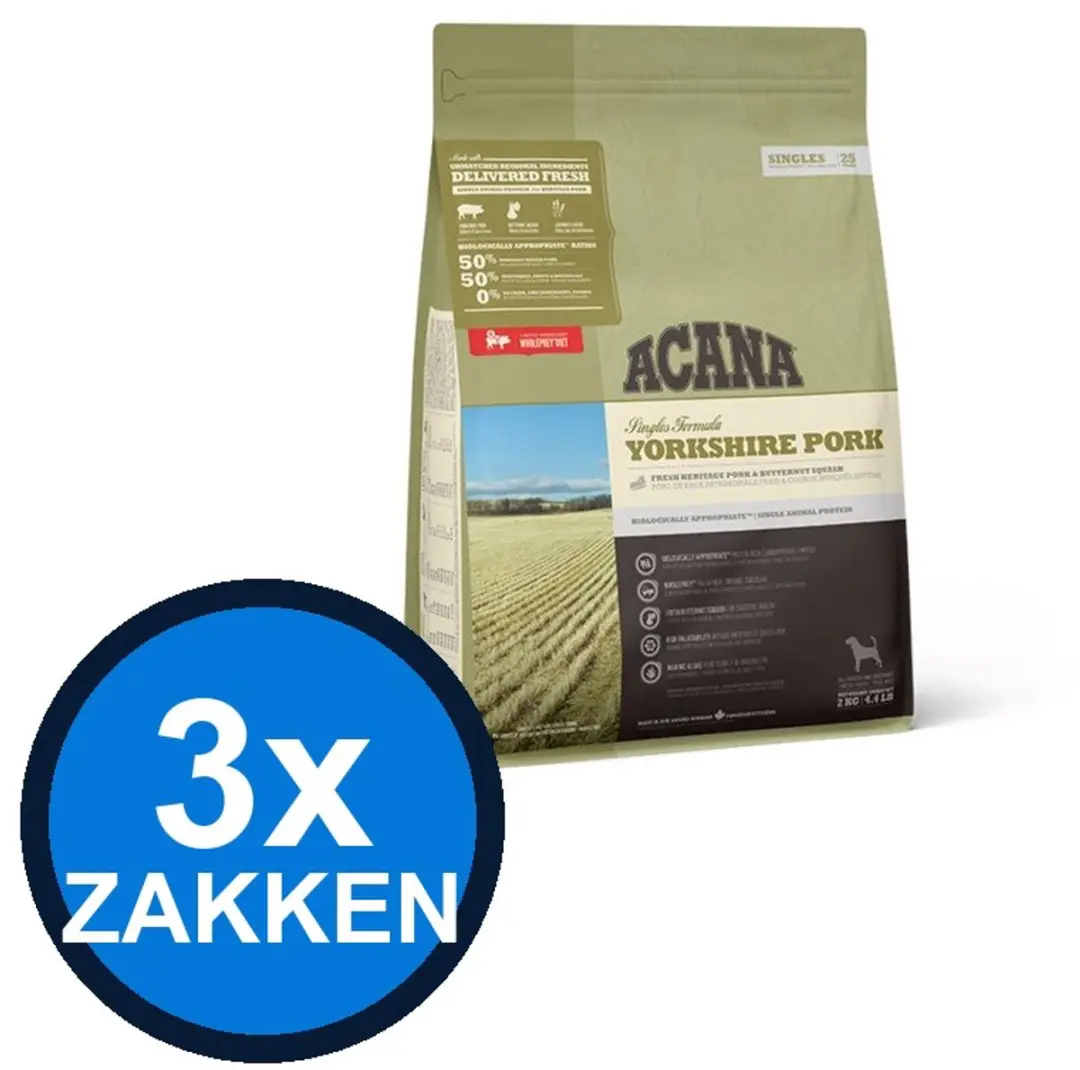 Acana Singles Yorkshire Pork Hondenvoer Droogvoer 2kg