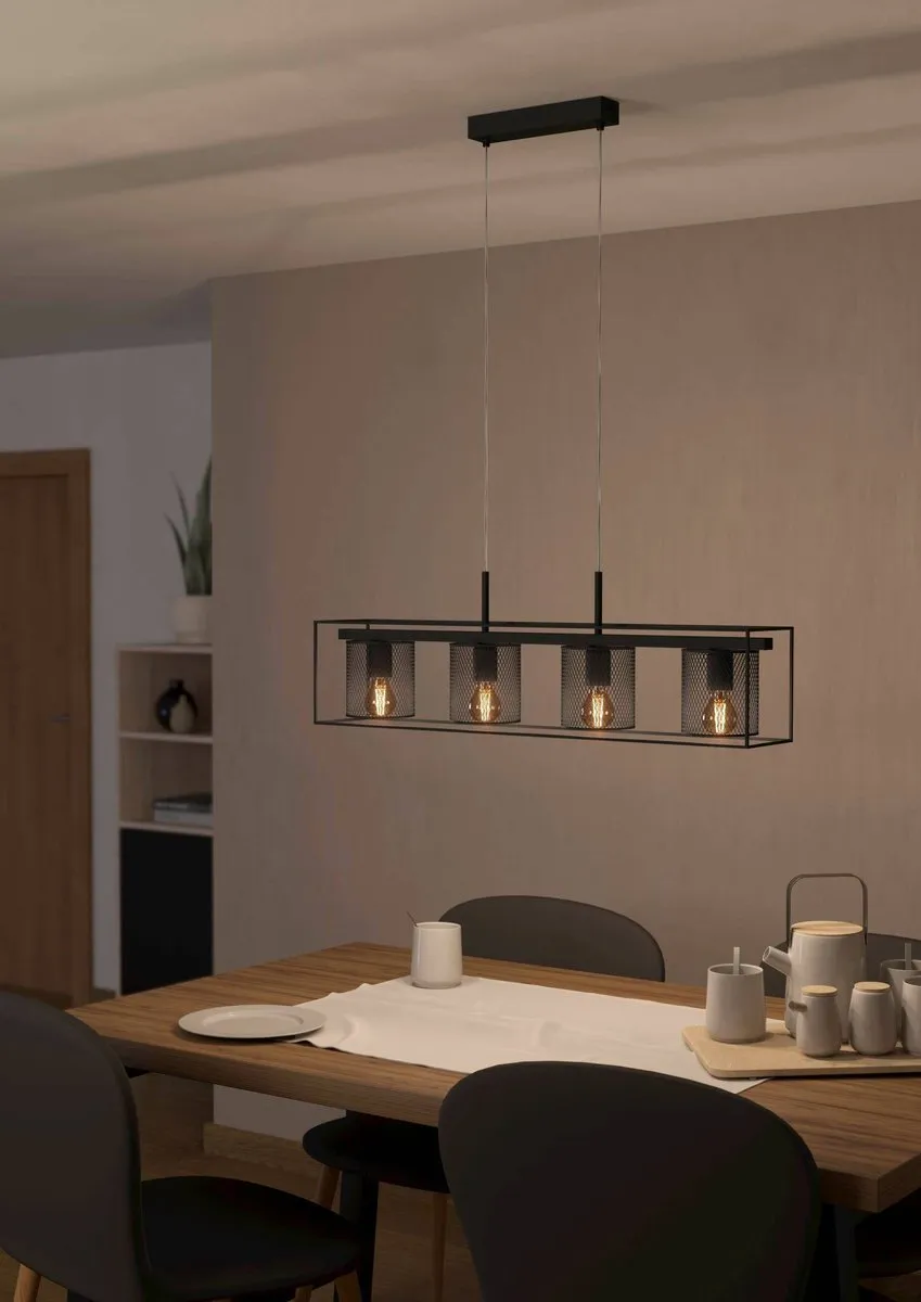 Eglo Catterick Hanglamp E27 - 91cm - Zwart