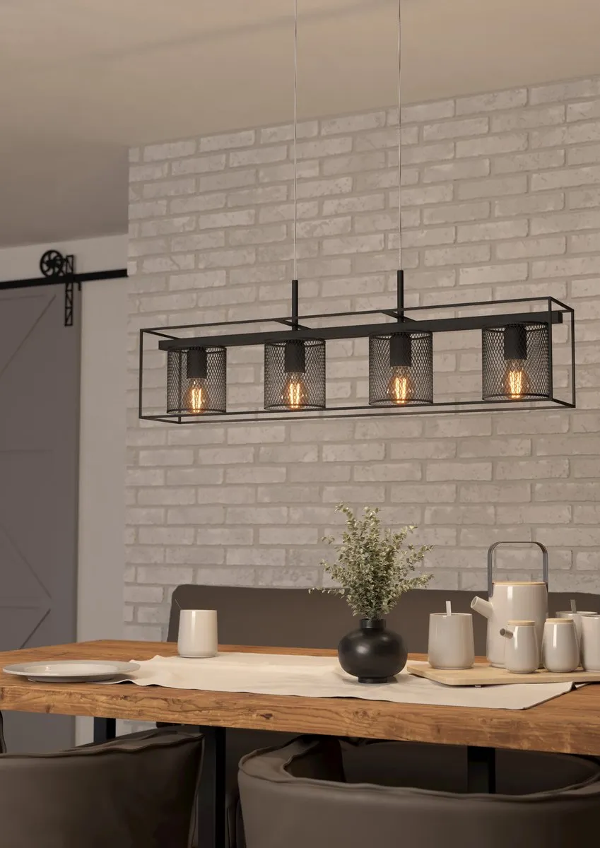 Eglo Catterick Hanglamp E27 - 91cm - Zwart