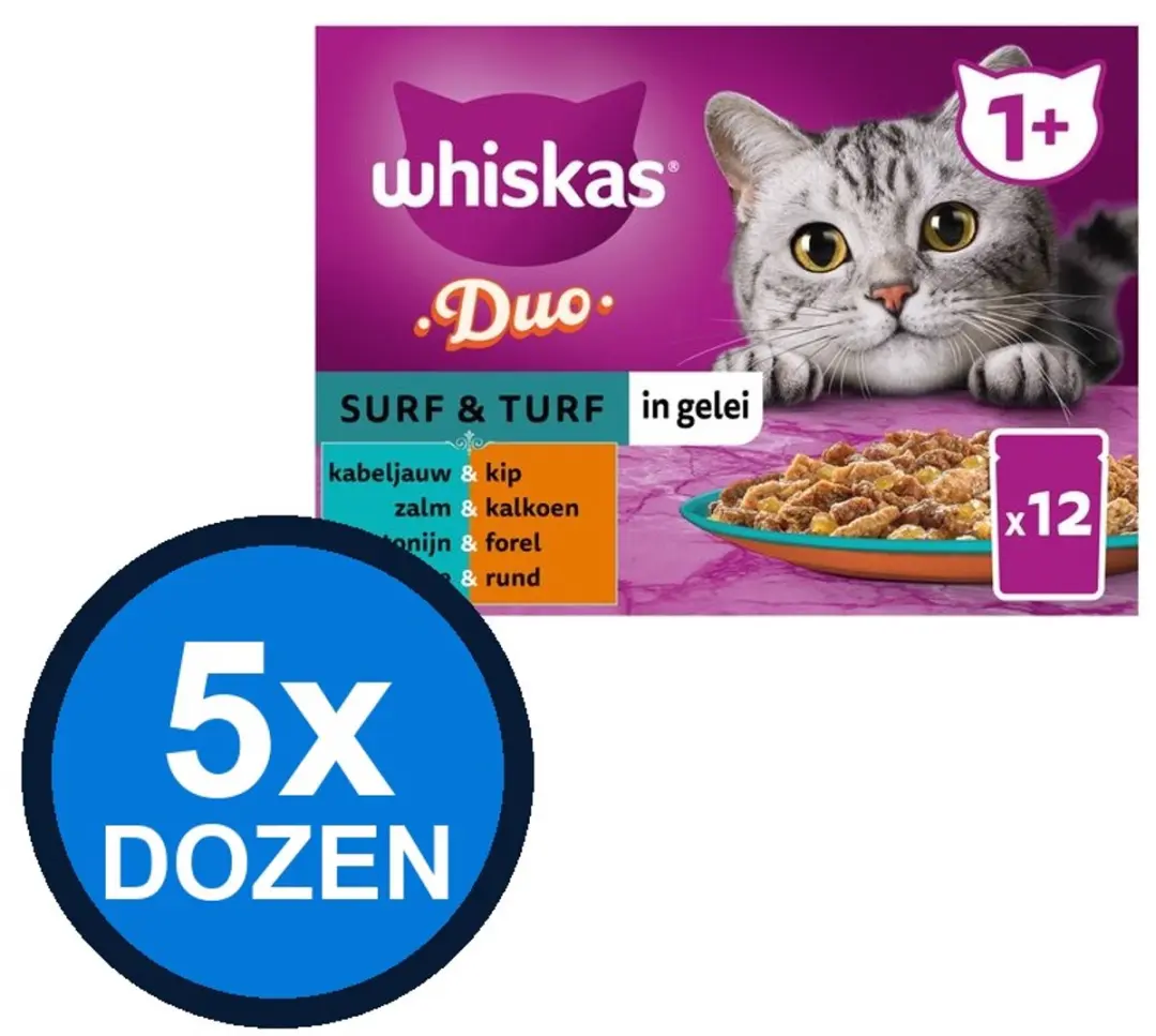 Whiskas Pouch Adult Gelei Duo Surf & Turf