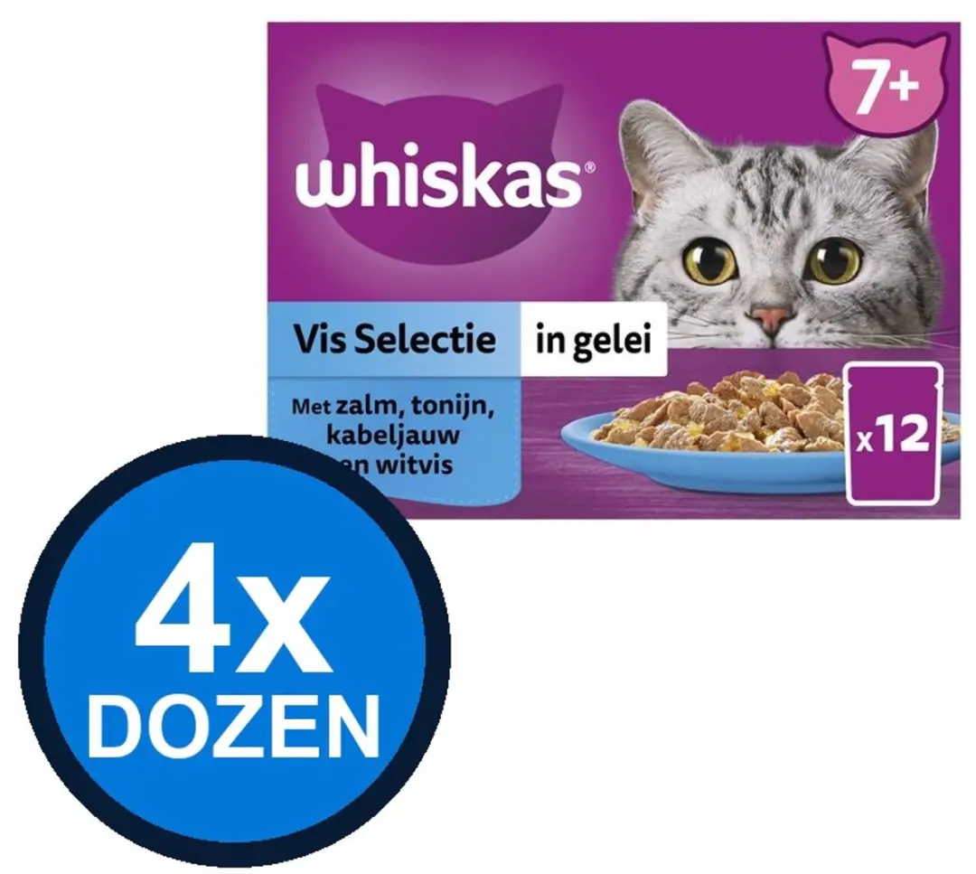 Whiskas 7+ Senior Gelei Vis Selectie