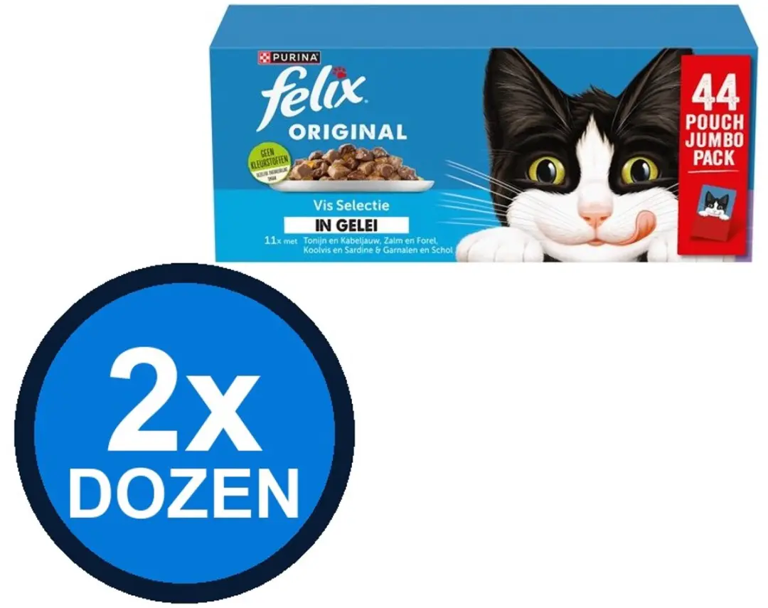 Felix Original In Gelei Vis Selectie Kattenvoer Natvoer
