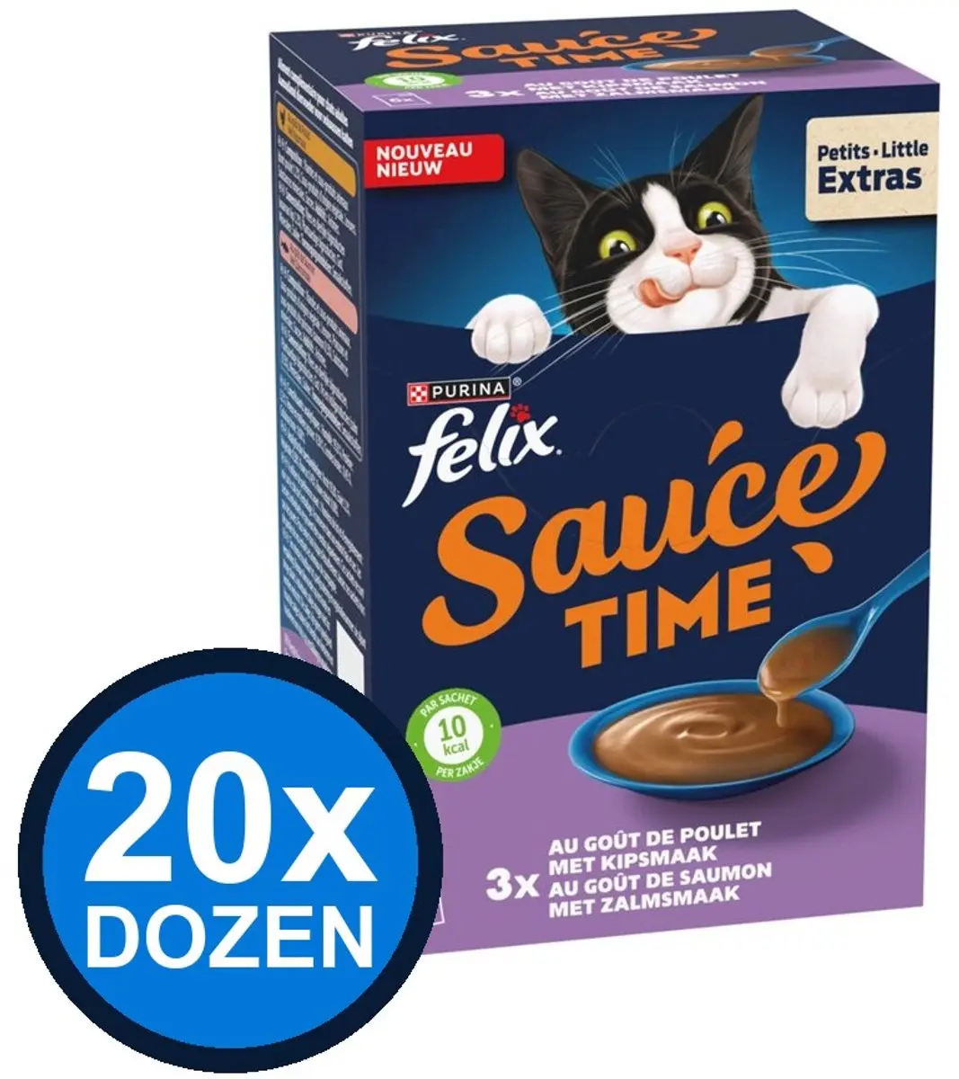 Felix Sauce Time Kip & Zalm Natvoer Kattenvoer