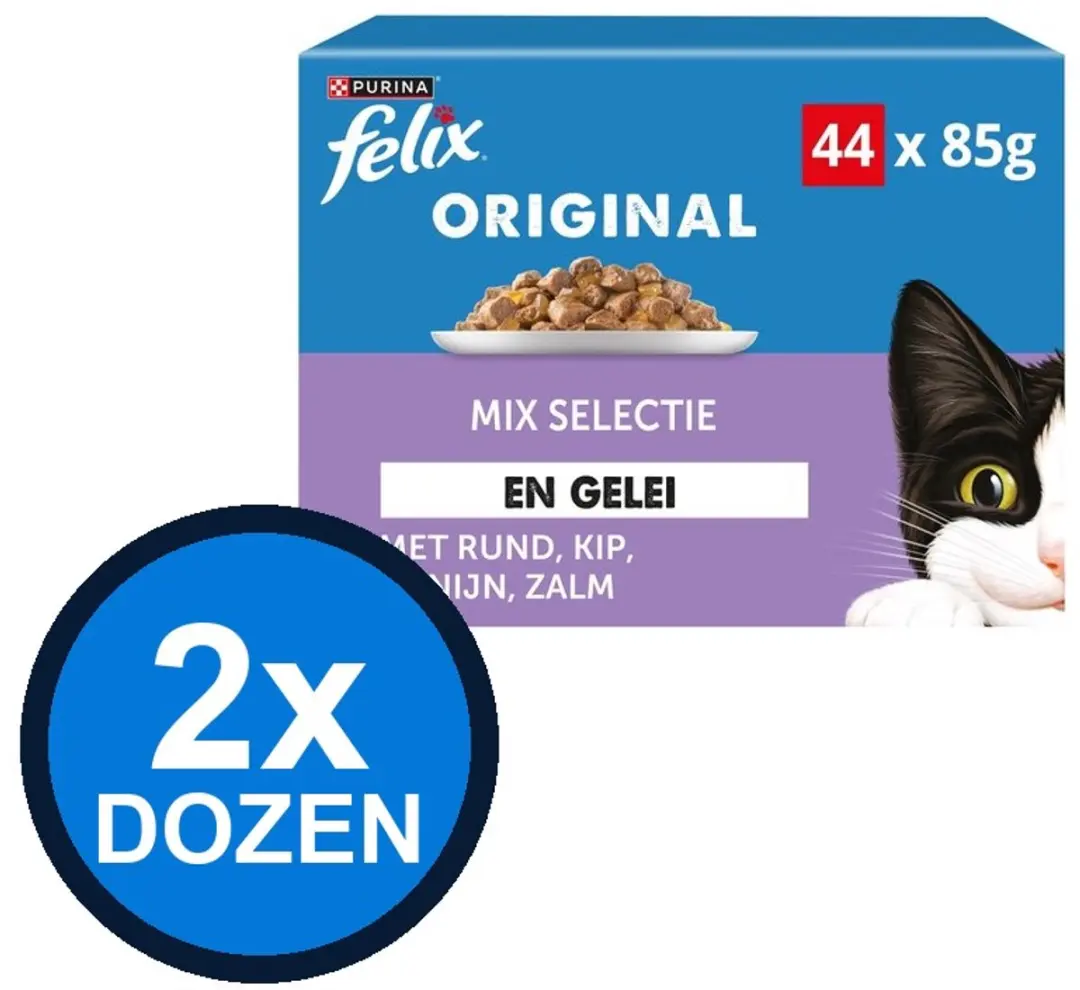 Felix Original In Gelei Mix Selectie Kattenvoer Natvoer