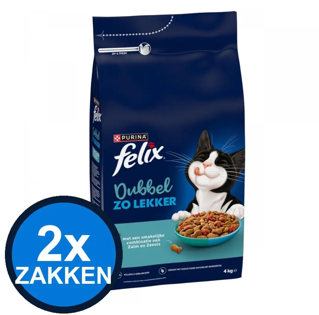 Felix Dubbel Zo Lekker Adult Zalm & Zeevis Kattenvoer