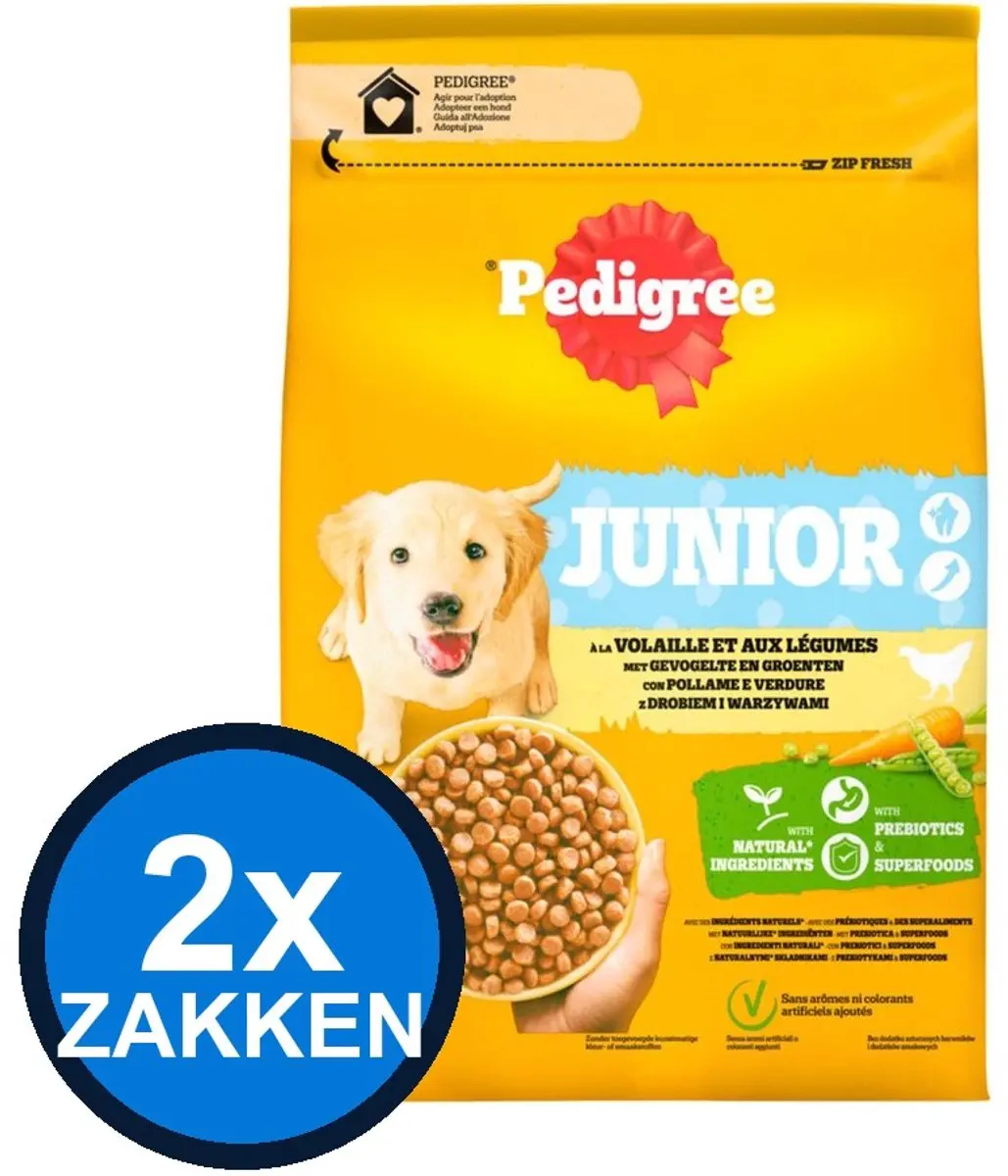 Pedigree Droogvoer Junior Kip 2x 2.6kg