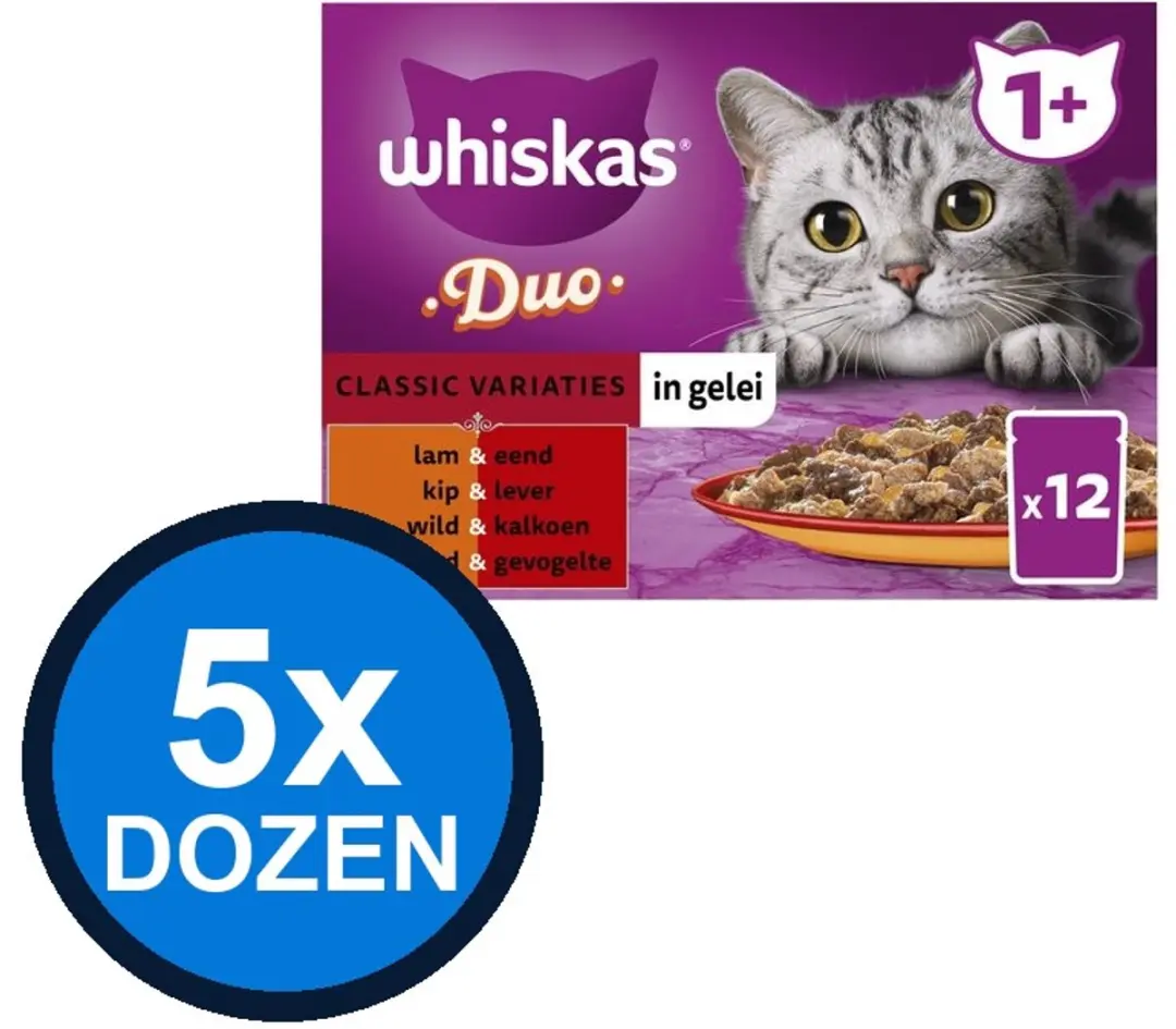 Whiskas Pouch Adult Gelei Duo Classic Selectie