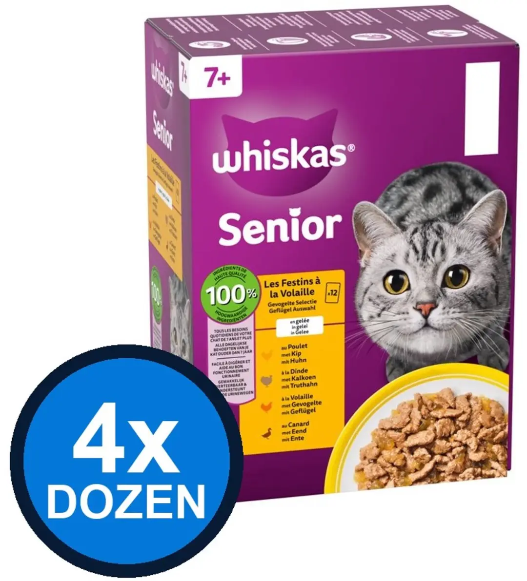 Whiskas 7+ Senior Gelei Gevogelte Multipack