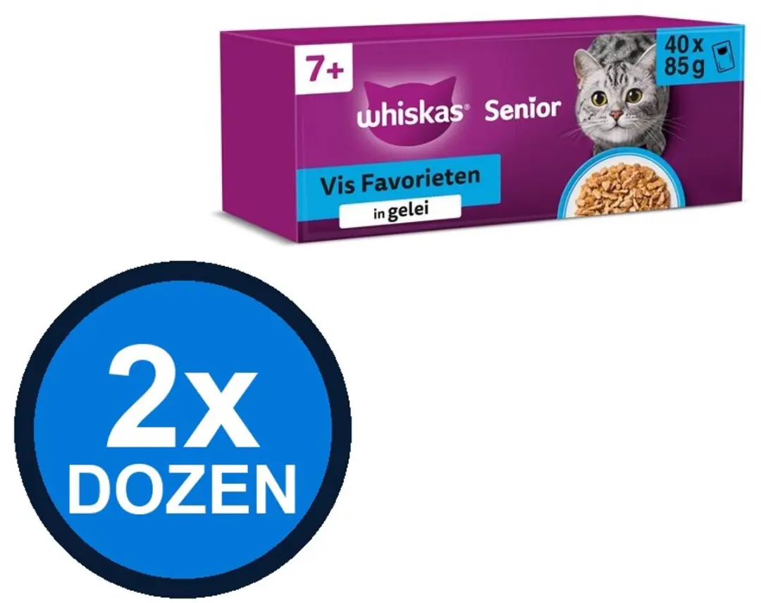 Whiskas 7+ Senior Gelei Vis Selectie Multipack