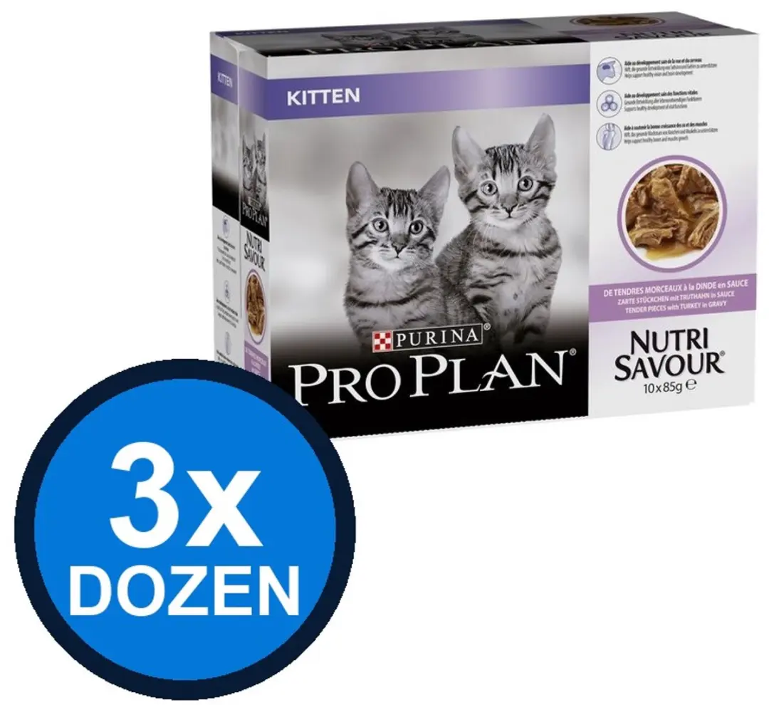 Pro Plan Cat Pouch Junior Kalkoen in Saus