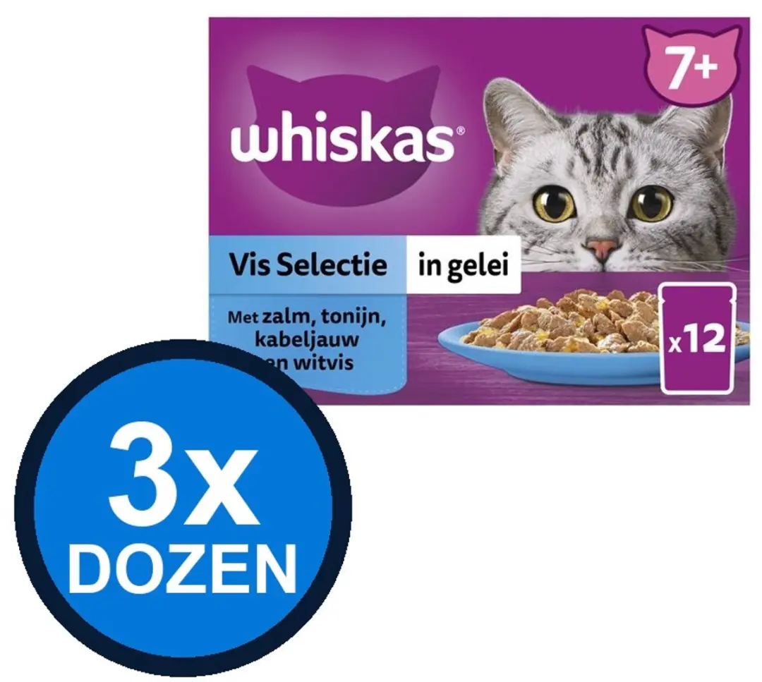 Whiskas 7+ Senior Gelei Vis Selectie