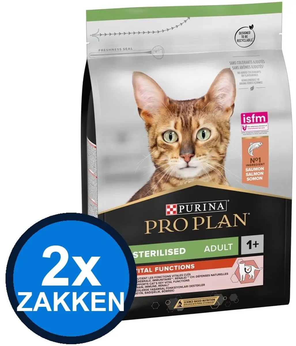 Pro Plan Adult Sterilised Zalm Kattenvoer Droogvoer 3kg