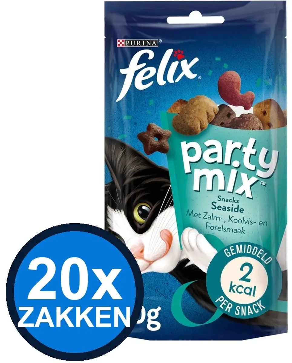 Felix Partymix Seaside Mix Katten Snacks 20x60g