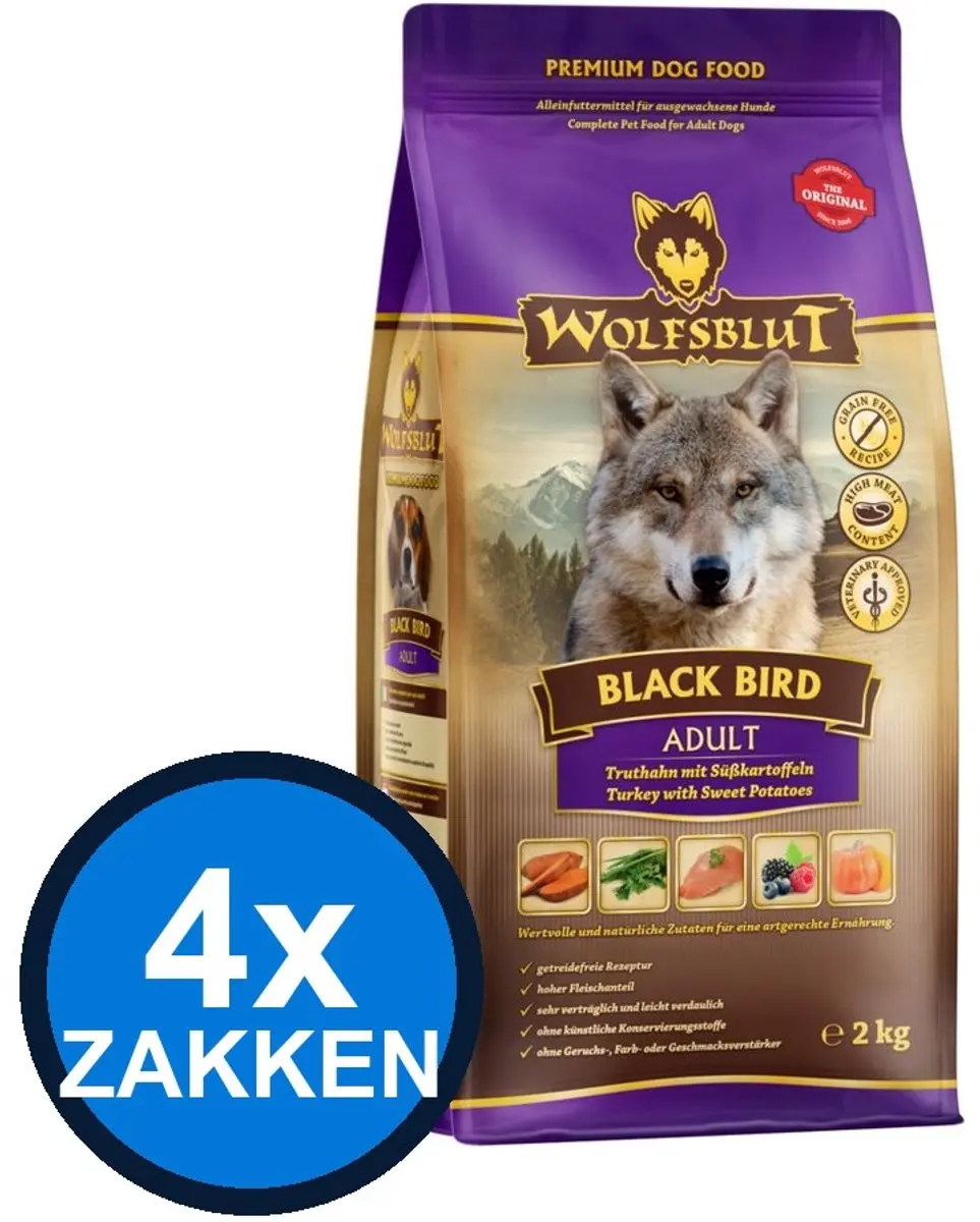 Wolfsblut Adult Black Bird Hondenvoer Droogvoer 2kg