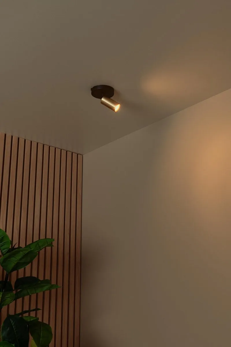 Lucide Ritmo Plafondspot Ø10cm Mat Goud - GU10
