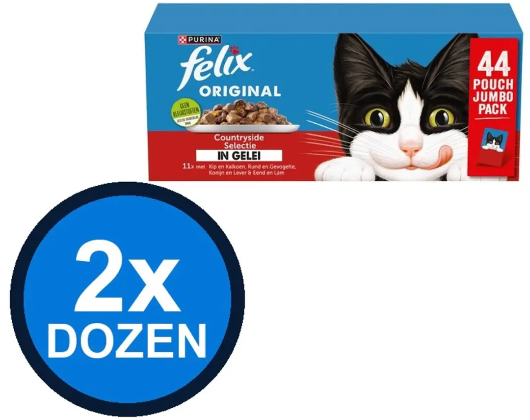 Felix Original In Gelei Countryside Selectie Kattenvoer Natvoer