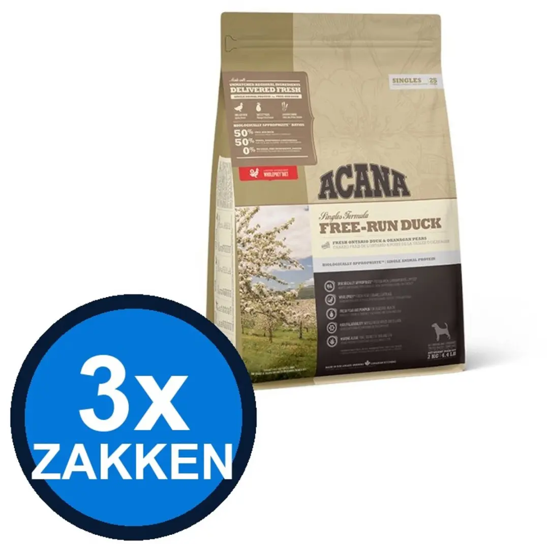 Acana Singles Free-run Duck Hondenvoer Droogvoer 2kg